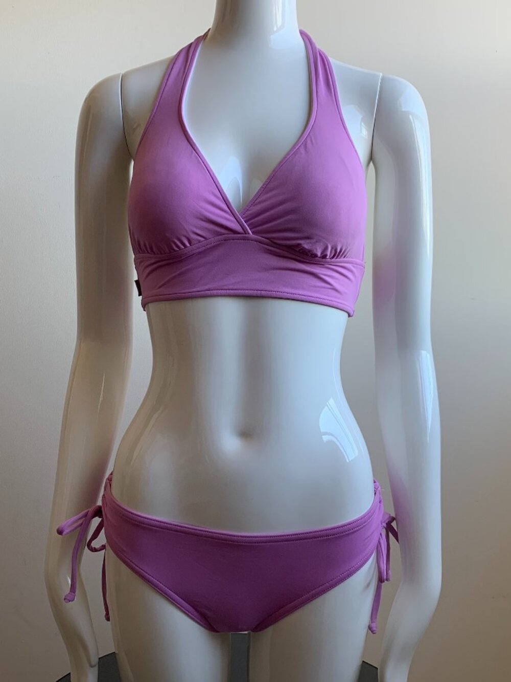 Anne Cole Lilac purple banded halter bikini